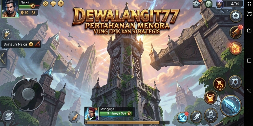 Tangkapan layar utama DEWALANGIT77 menunjukkan aksi mendebarkan dari gameplay Tower Defense.