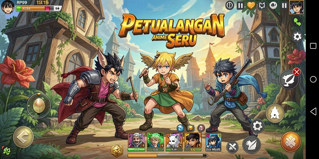 Screenshot menunjukkan momen seru dalam gameplay RP99.