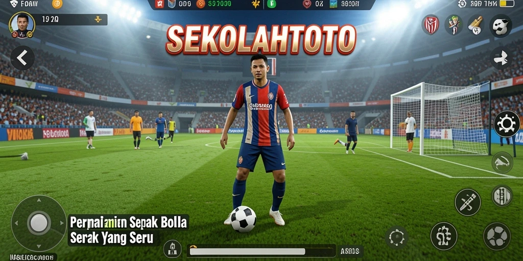 Tampilan gameplay <strong>SEKOLAHTOTO</strong> yang mendebarkan saat pertandingan sepak bola berlangsung.