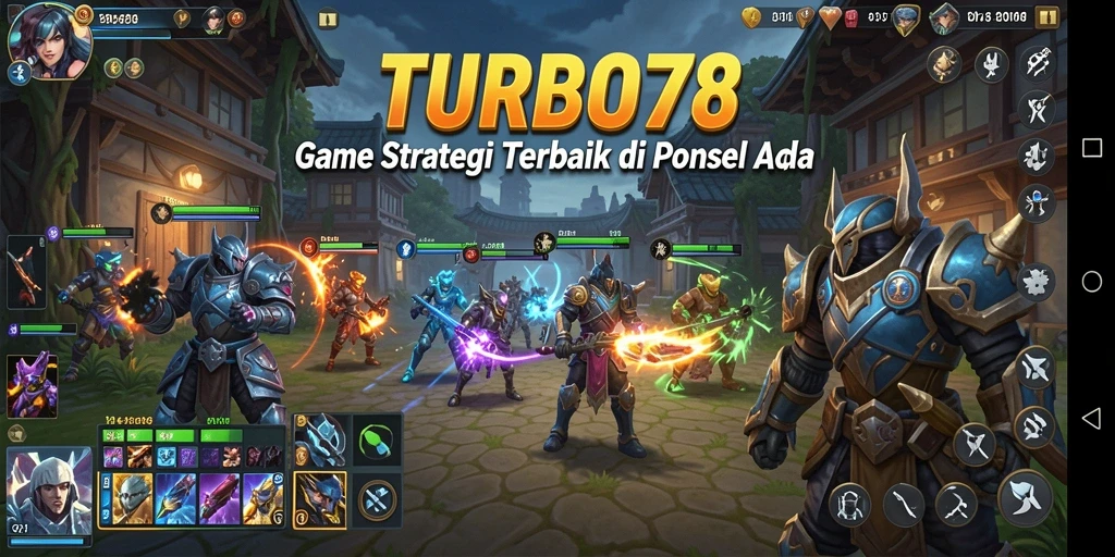 Screenshot utama gameplay TURBO78 menampilkan aksi pertempuran seru.